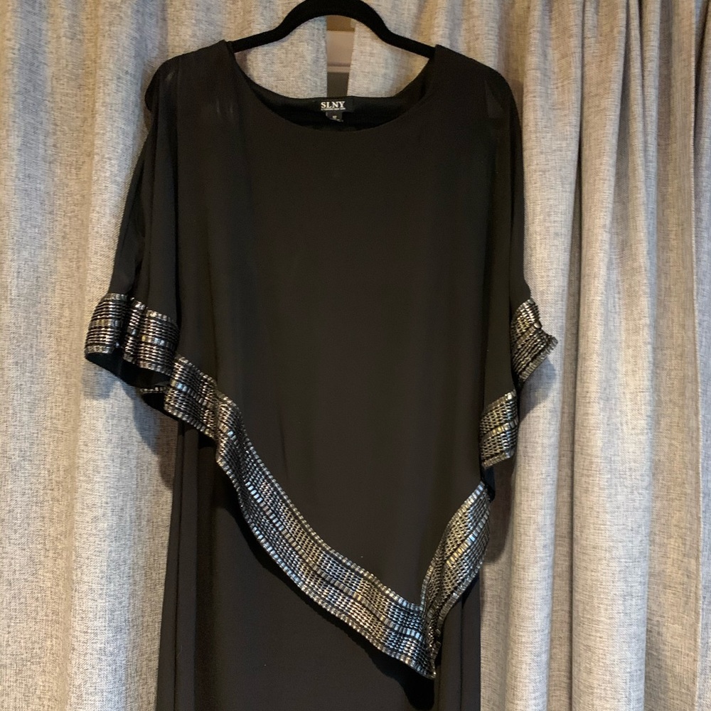 SLNY black cocktail dress from Macy’s